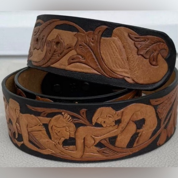 Vintage Hand Tooled Belt 42” - Picture 1 of 6